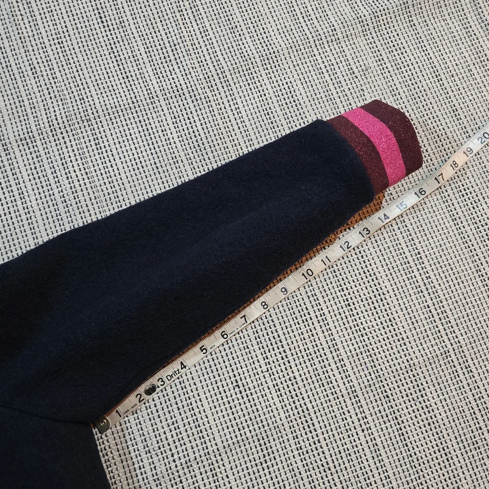 Boden Navy Boiled Wool Blend Bomber Jacket Sz 16 Preppy Academia Back To School - Picture 14 of 14